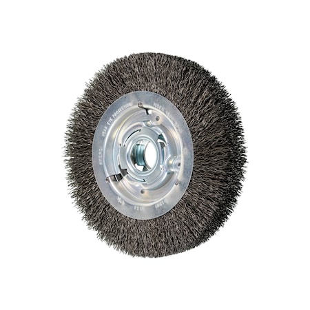 Pferd 8" Crimped Wire Wheel - Wide Face - .020 CS Wire, 2" Keyed A.H. 81249